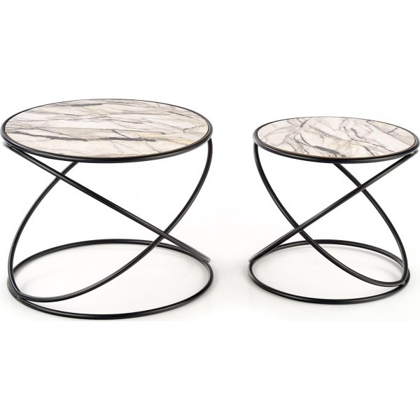 Table basse Mille Ø40/50 cm - Marbre blanc/noir Table basse Mille Ø40/50 cm - Marbre blanc/noir