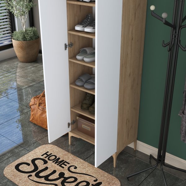 Meuble à chaussures Esa - Noyer/blanc Meuble à chaussures Esa - Noyer/blanc