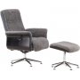 Hagön reclinerfåtölj med fotpall - Grå fårskinnsimitation/svartbetsad ek + Fläckborttagare för möbler Hagön reclinerfåtölj med fotpall - Grå fårskinnsimitation/svartbetsad ek + Fläckborttagare för möbler