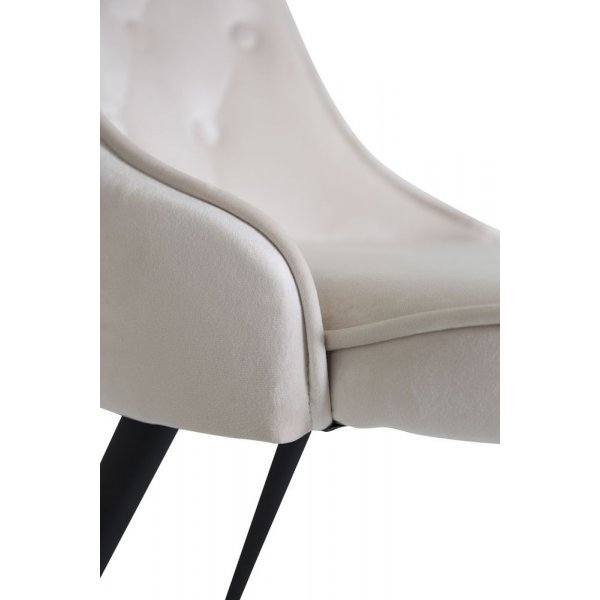 Chaise de salle  manger Alice Deluxe - Velours noir/beige