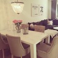 Supernöjd med mina stolar från Trendrum! Tuva stol, beige - Antikbehandlade ben