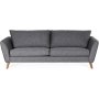 Country 3-sits soffa i grtt tyg 250 cm + Mbeltassar