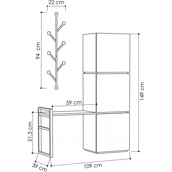 Meuble à chaussures Mello - Blanc/anthracite Meuble à chaussures Mello - Blanc/anthracite