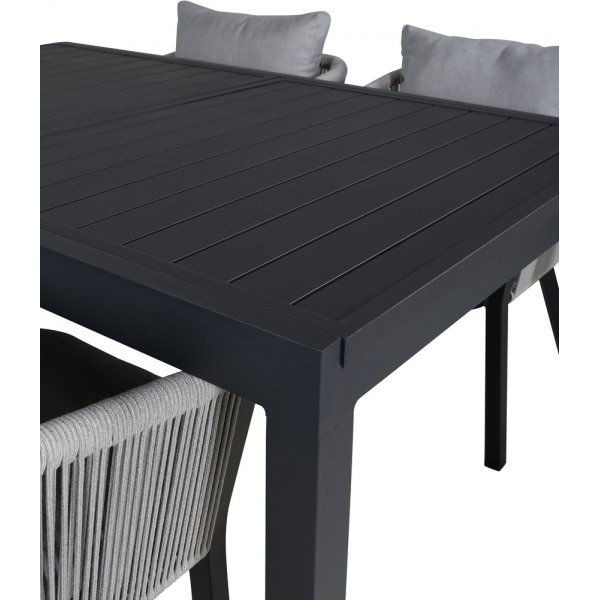 Marbella utematgrupp med 4 st Virya stolar - Svart/Grå Marbella utematgrupp med 4 st Virya stolar - Svart/Grå