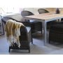 Matgrupp Alva: Matbord i teak / Galvaniserat stl med 6 st Mercury ftljer i brun konstrotting