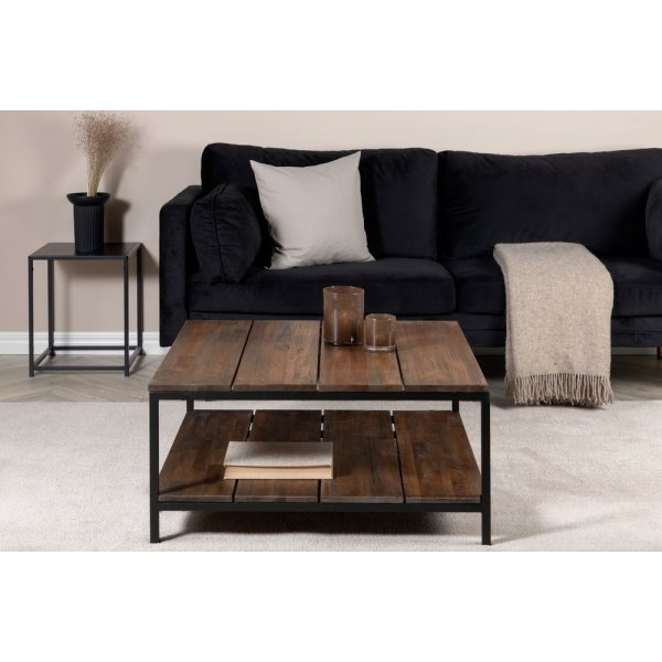Table basse chinée homme 80 x 80 cm - Marron/noir Table basse chinée homme 80 x 80 cm - Marron/noir