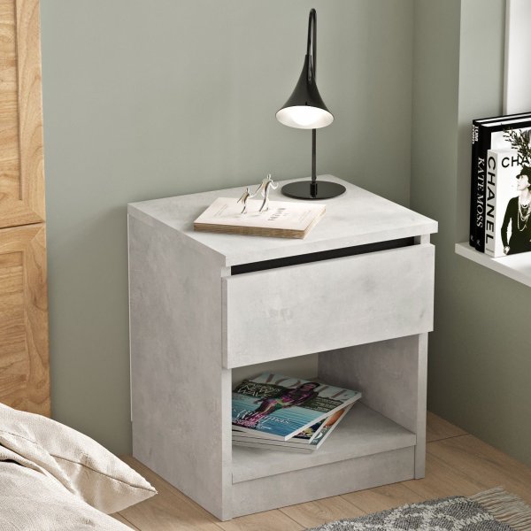 Luvio sängbord 26 - Silver/svart Luvio sängbord 26 - Silver/svart