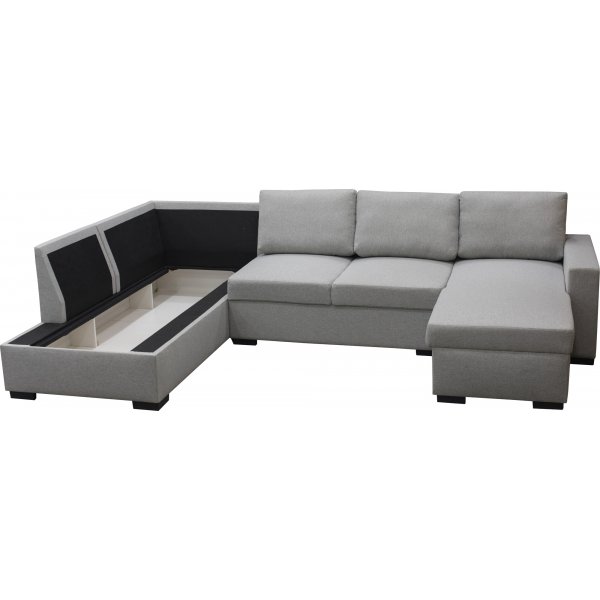 Soffa 309 cm ljusgrå - Solna + Fläckborttagare för möbler Soffa 309 cm ljusgrå - Solna + Fläckborttagare för möbler