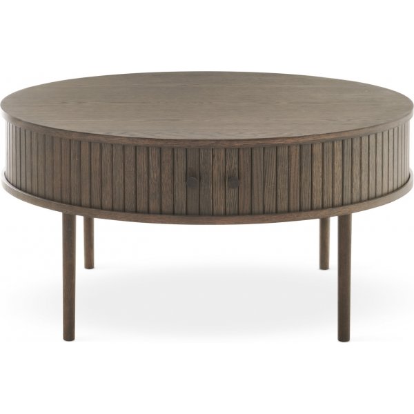 Slide soffbord Ø90 cm - Brunlackad ek Slide soffbord Ø90 cm - Brunlackad ek