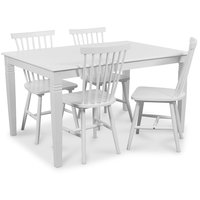 Mellby matgrupp 140 cm bord med 4 st Visby pinnstolar - Vit Mellby matgrupp 140 cm bord med 4 st Visby pinnstolar - Vit