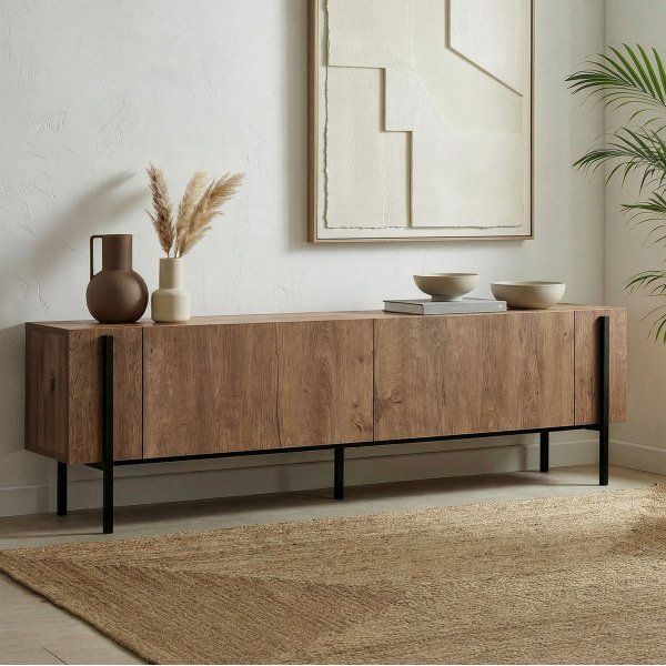 TV-b�nk Nemming 180 cm - Kafkas oak/svart