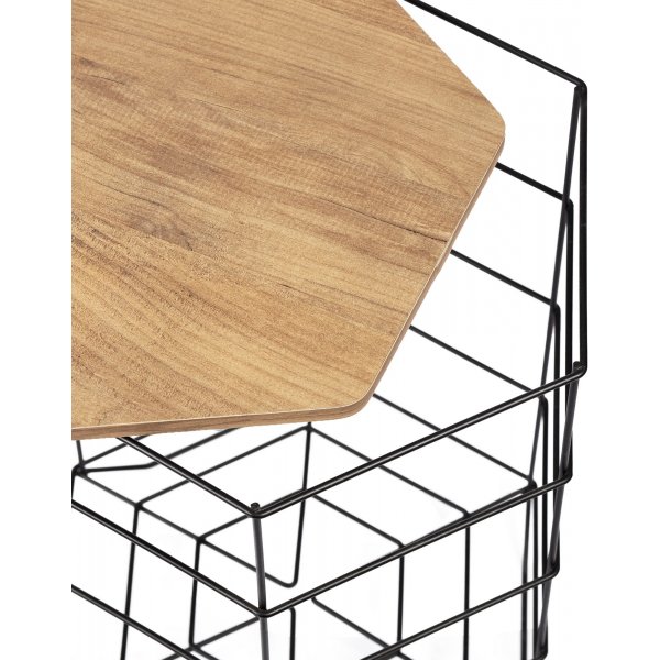 Ensemble table basse Cédric - Chêne/noir Ensemble table basse Cédric - Chêne/noir