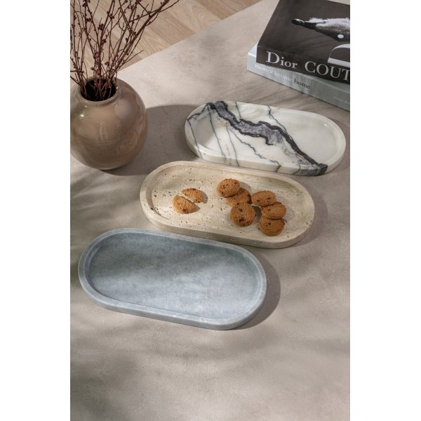 Dekorationsfat i 3 sorters marmor - 30 x 15 x 2 cm Dekorationsfat i 3 sorters marmor - 30 x 15 x 2 cm