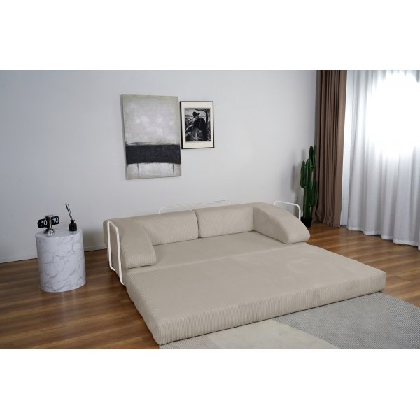 Lincoln 3-sits bddsoffa i beige manchester