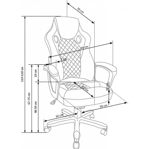 F1 kontorsstol / spelstol - Svart/rd