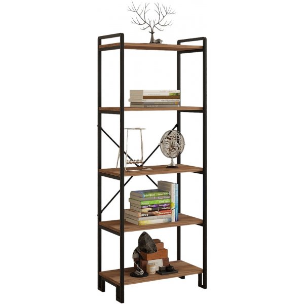 Abel bokhylla - Furu/svart