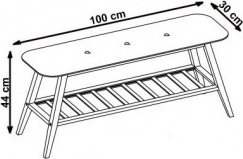 Word een bankje met grijs kussen 100 cm