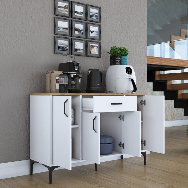 Buffet Jericho 136 - Blanc/noyer