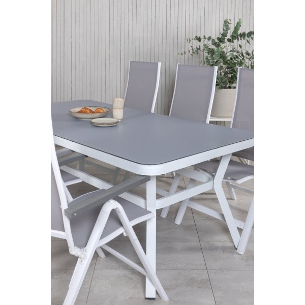 Virya utematgrupp med 6 st Albany stolar - Grå/Vit Virya utematgrupp med 6 st Albany stolar - Grå/Vit