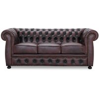 Dublin 3-sits soffa - Oxblod läder Dublin 3-sits soffa - Oxblod läder