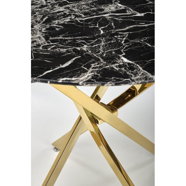 Raymond eettafel Ø100 cm - Zwart marmer/goud Raymond eettafel Ø100 cm - Zwart marmer/goud