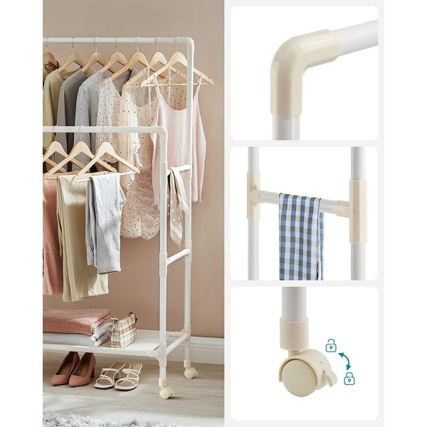 Emmanuel kldstllning p hjul - Vit