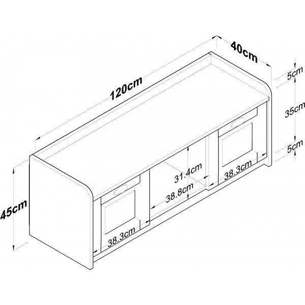 Peto skoskåp - Vit/svart marmor Peto skoskåp - Vit/svart marmor
