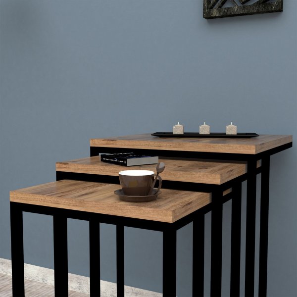 Table Stoli 32x32 | 36x36 | 40x40 cm - Pin/noir Table Stoli 32x32 | 36x36 | 40x40 cm - Pin/noir