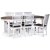 groupe alimentaire Skagen; table  manger 160/210x90 cm - Chne huil blanc/brun avec 6 chaises Skagen avec assise marron