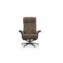 Reclinerftlj med fotpall i kta frskinn ek/mrkbeige - Ulla + Flckborttagare fr mbler