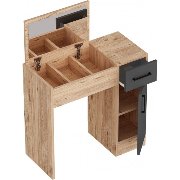 Inci kaptafel 77 x 37,3 cm - Grenen/antraciet Inci kaptafel 77 x 37,3 cm - Grenen/antraciet