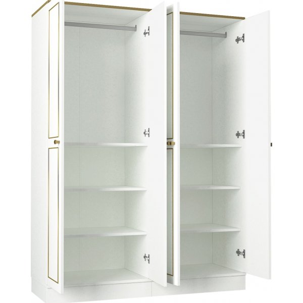 Ravenna 4 garderob - Vit/guld Ravenna 4 garderob - Vit/guld
