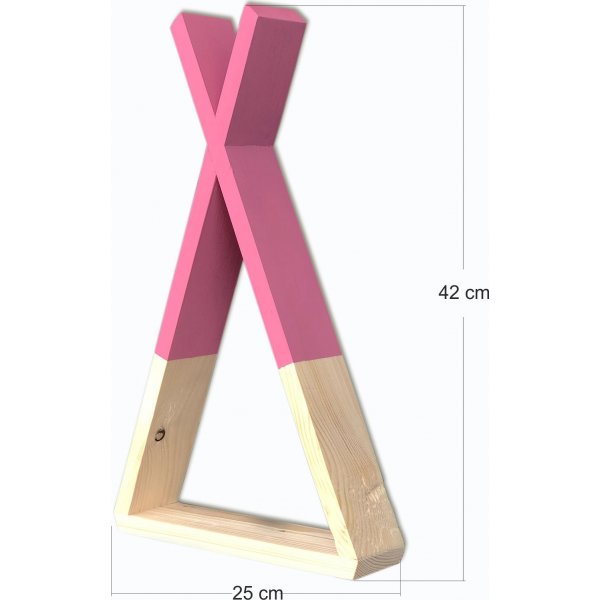Rafa wandplank 142 - Hout/roze Rafa wandplank 142 - Hout/roze