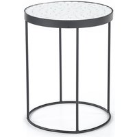 Ray sidobord - Svart metall / Vit rundstav / Glas Ray sidobord - Svart metall / Vit rundstav / Glas