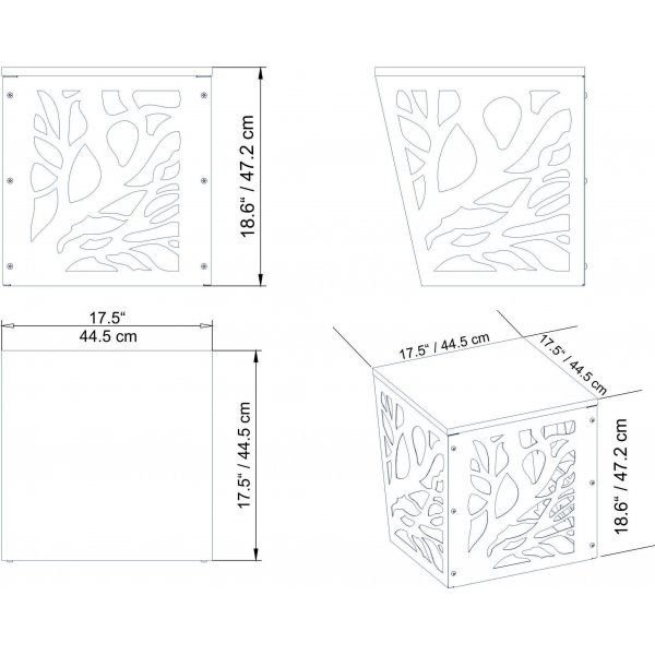 Tonga sidobord 44,5 x 44,5 cm - Vit/svart Tonga sidobord 44,5 x 44,5 cm - Vit/svart
