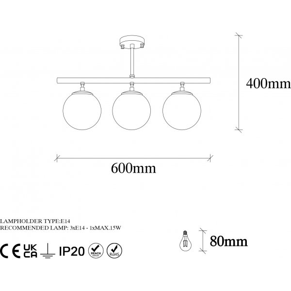 Plafonnier Atlas 10265 - Vintage