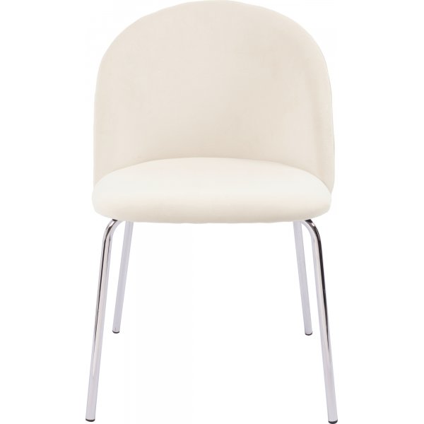 Stol beige sammet med kromade ben - Plaza Stol beige sammet med kromade ben - Plaza