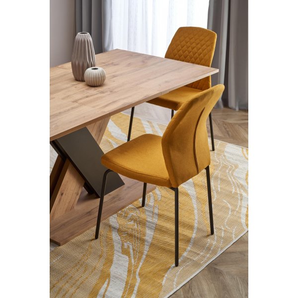 Table à manger River 130-175 cm - Chêne Wotan/noir Table à manger River 130-175 cm - Chêne Wotan/noir