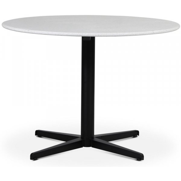 SOHO matbord 105 cm - Matt svart kryssfot / Terrazzo Bianco