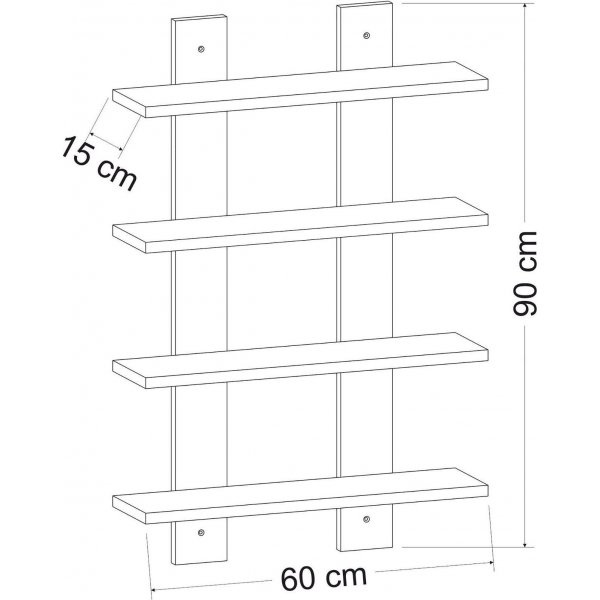 Laurel wandplank - Antraciet