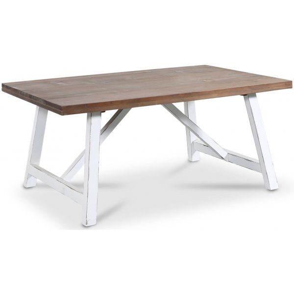 Inez soffbord vintage - Brunbets/vit