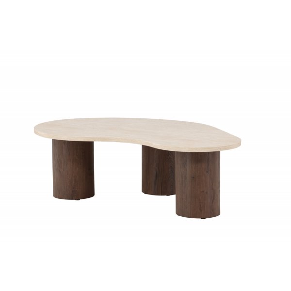 Megg soffbord 130x78 cm - Mocca / Travertin