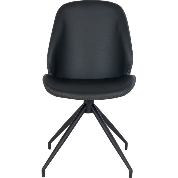 Chaise de salle  manger pivotante en PU noir