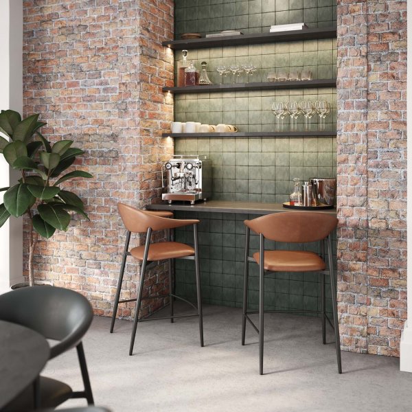 Chaise de comptoir Rover - PU marron clair Chaise de comptoir Rover - PU marron clair