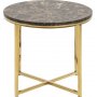 Alisma bijzettafel 50 cm - Bruin marmer/goud