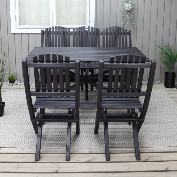 Groupe de repas Haväng (canapé avec 2 chaises et table) - Noir Groupe de repas Haväng (canapé avec 2 chaises et table) - Noir