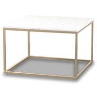 Terrazzo soffbord 75x75cm - Bianco Terrazzo & underrede mässing Terrazzo soffbord 75x75cm - Bianco Terrazzo & underrede mässing