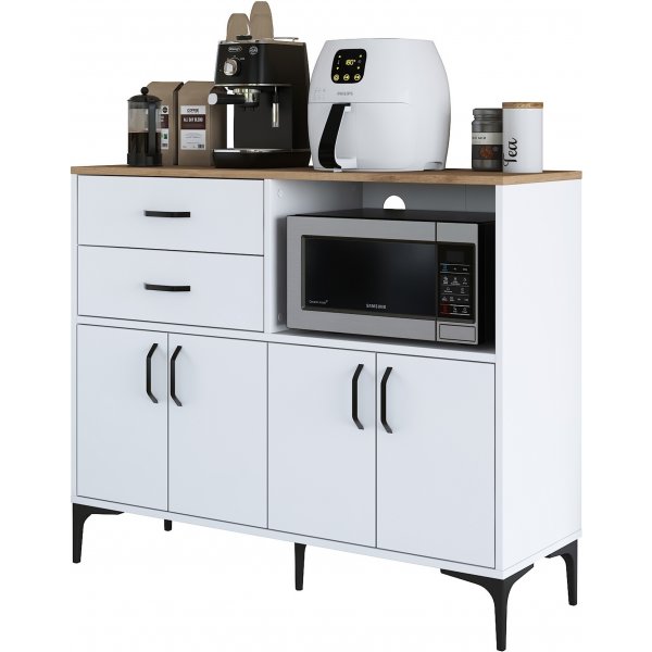 Meuble de cuisine Jericho 166 - Blanc/noyer Meuble de cuisine Jericho 166 - Blanc/noyer