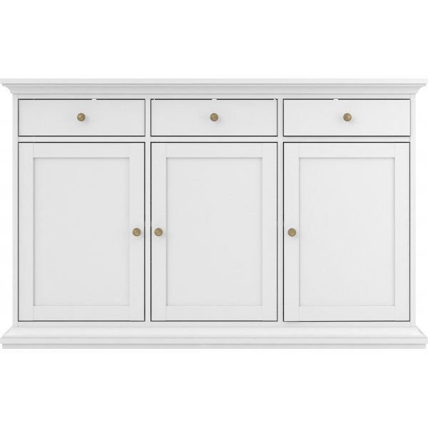 Buffet Paris avec 3 armoires et 3 tiroirs - Blanc