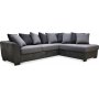 Delux soffa med ppet avslut hger - Gr/Antracit/Vintage